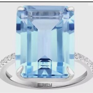 Effy Sterling Silver Ring with Genuine Blue Topaz and genuine 16 Sapphire